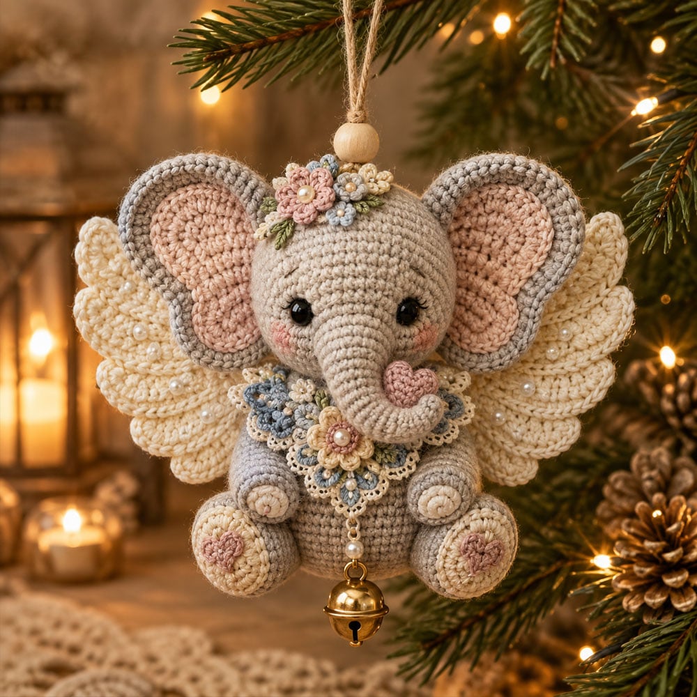 🔥Dernier jour : 50 % DE RÉDUCTION 🪽 Kit de bricolage pour réaliser une décoration de Noël « Animal Angel » au crochet
