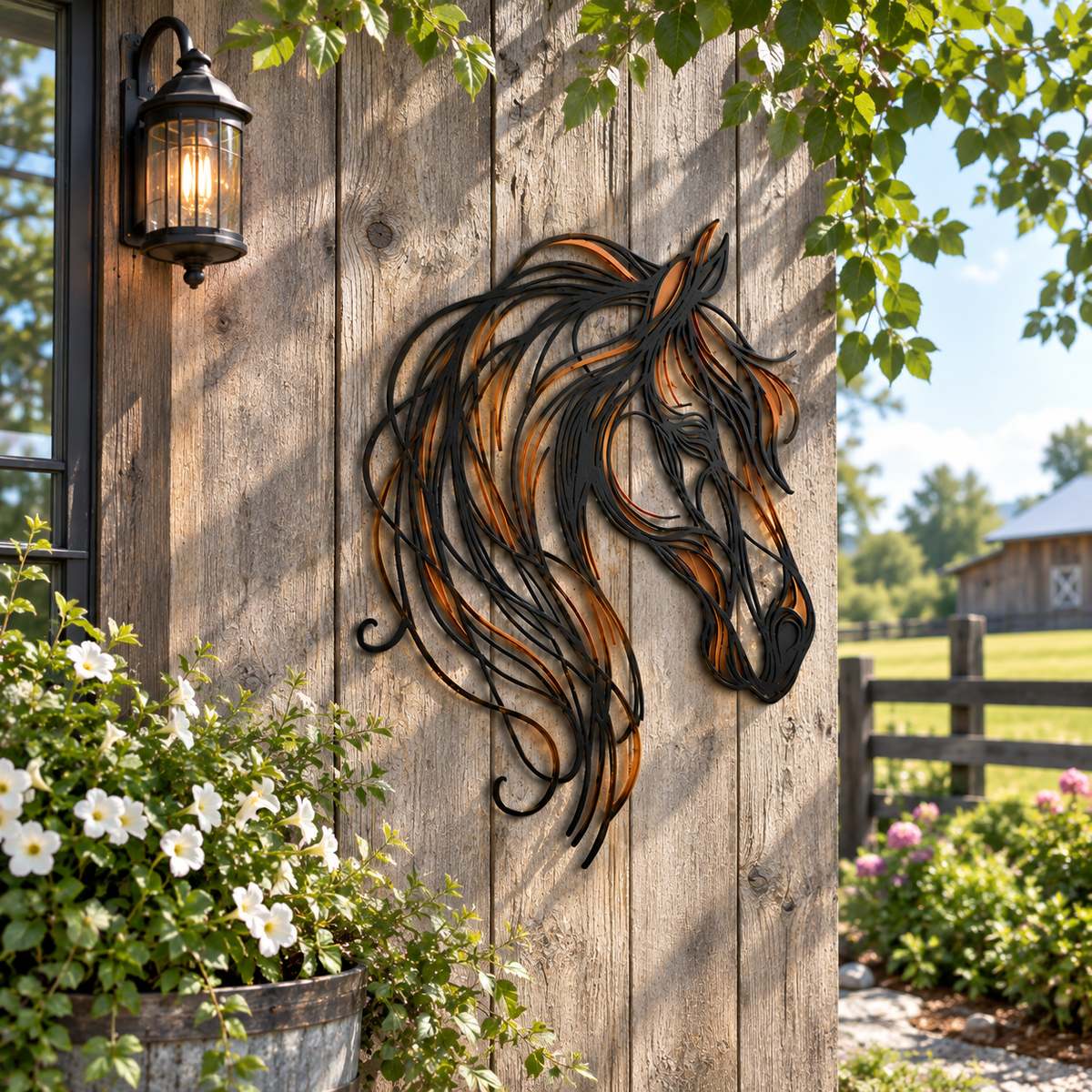 🐎Décoration murale en métal ajouré représentant une tête de cheval