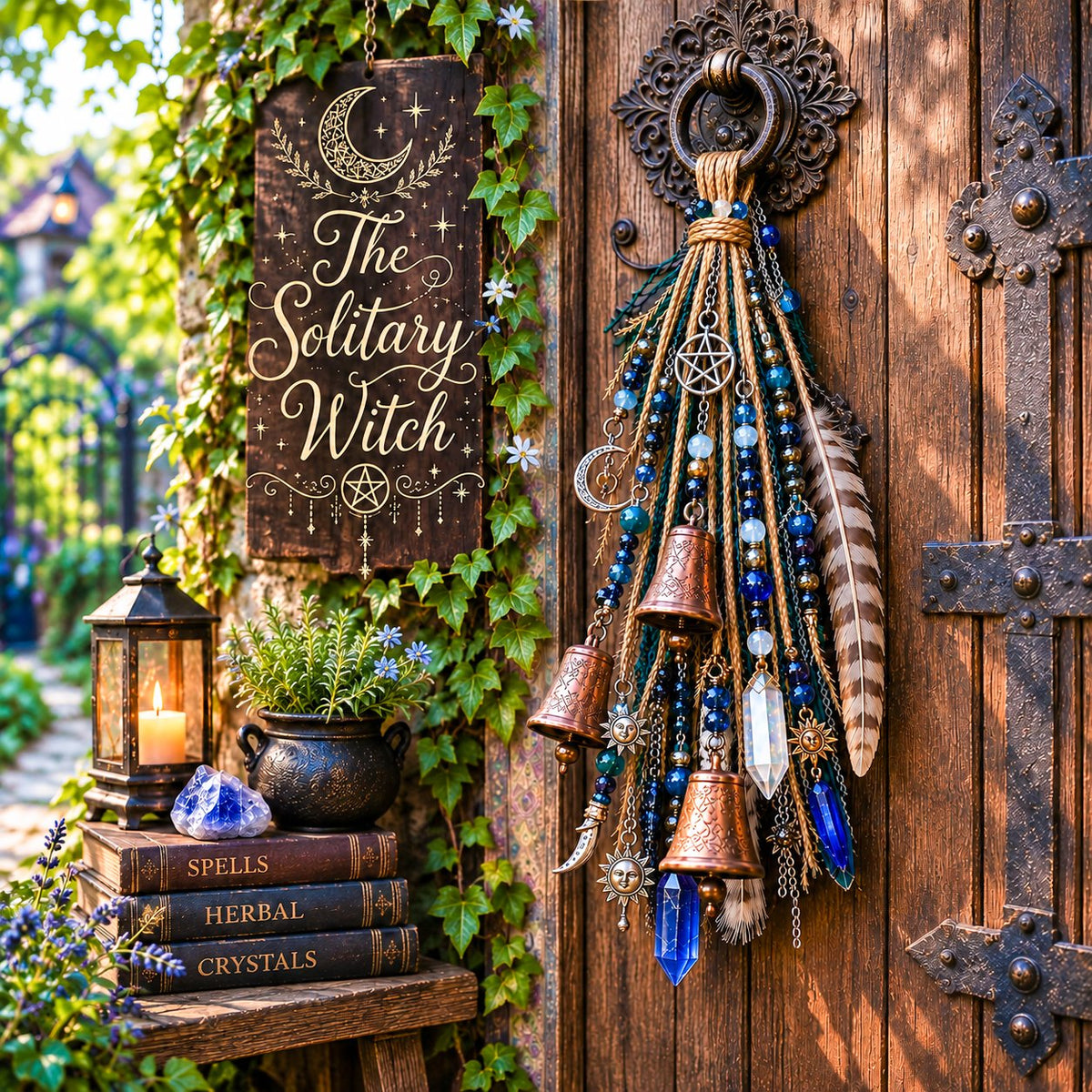 🔮Clochette de décoration pour porte sur le thème des sorcières | 🌙Clochettes, cristaux et décorations suspendues sur le thème du ciel
