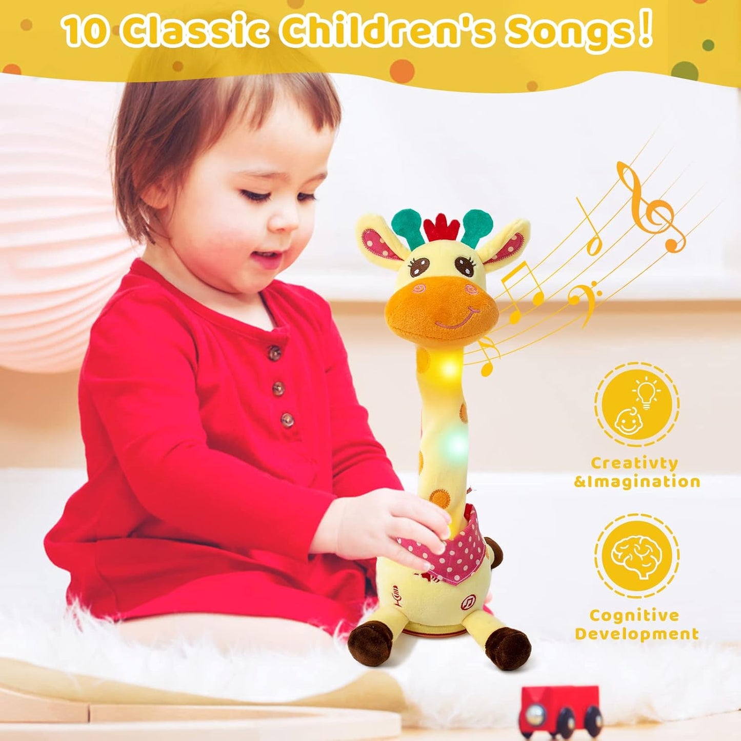 🎉 Jouet musical girafe best-seller – Chante, danse et répète ce que vous dites ! 🦒🎵🗣️