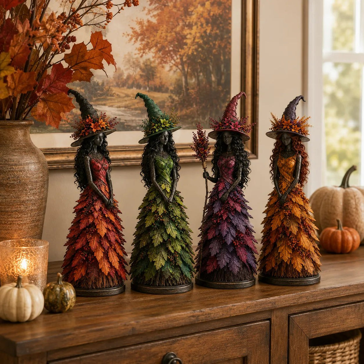 💥DERNIER JOUR : 50 % DE RÉDUCTION - 🧙 Figurine « Sorcière d'automne enchantée » (📦 Achat de 3 articles : livraison gratuite)