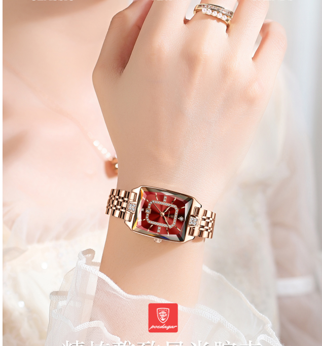 🔥Offre exceptionnelle Black Friday – 50 % de réduction !🔥Montre-bracelet pour femme avec cadran rectangulaire et strass