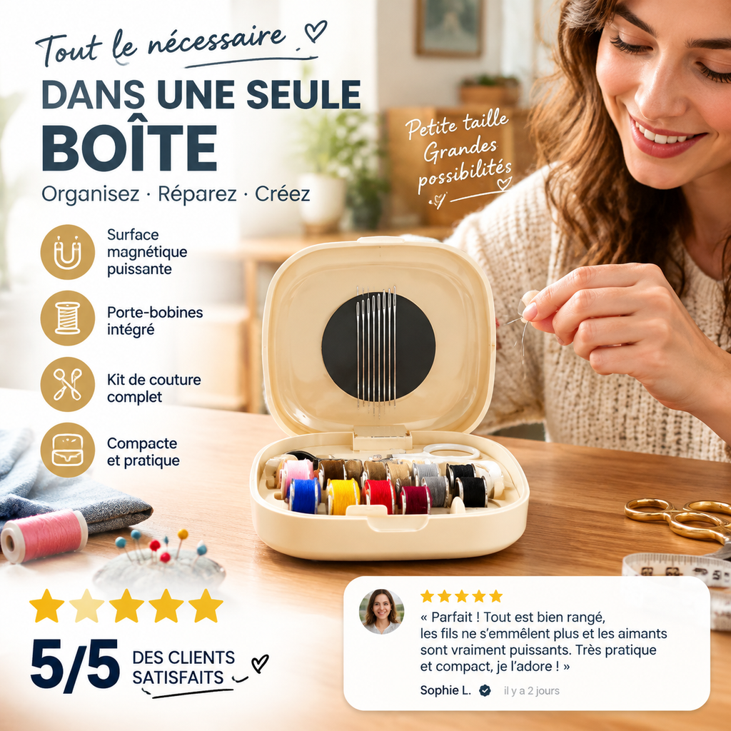 Mini-kit de couture magnétique portable