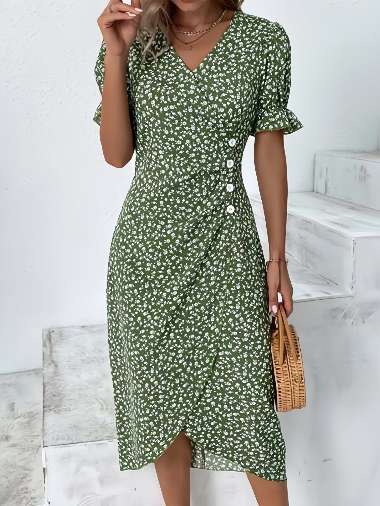 🌸Rento Wrap mekko kukkia naisille