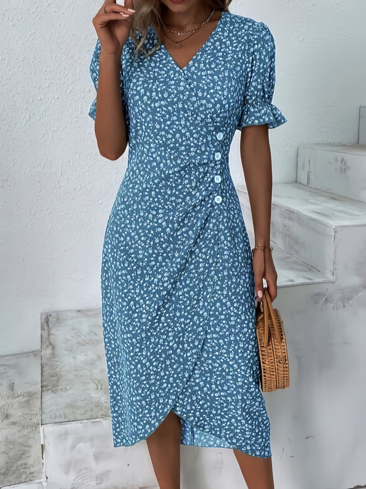 🌸Rento Wrap mekko kukkia naisille