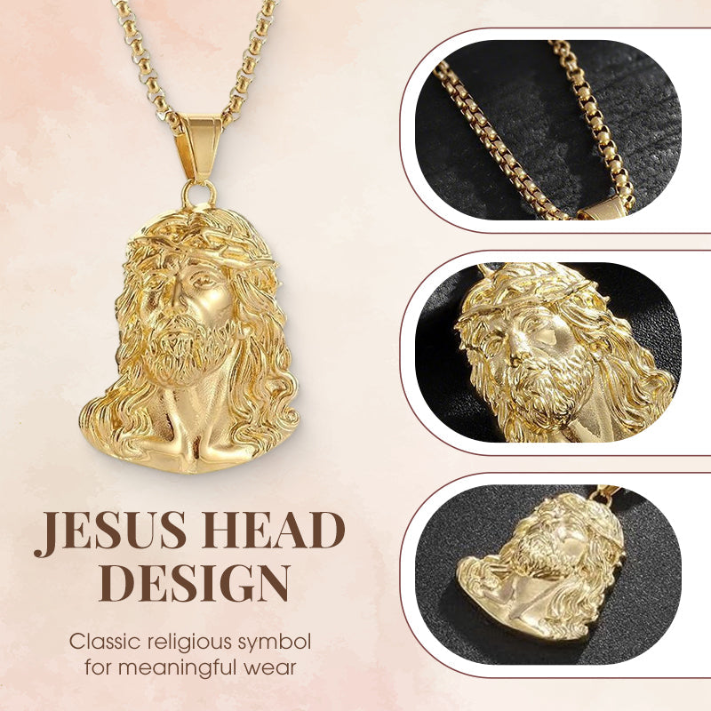 Collier pendentif tête de Jésus