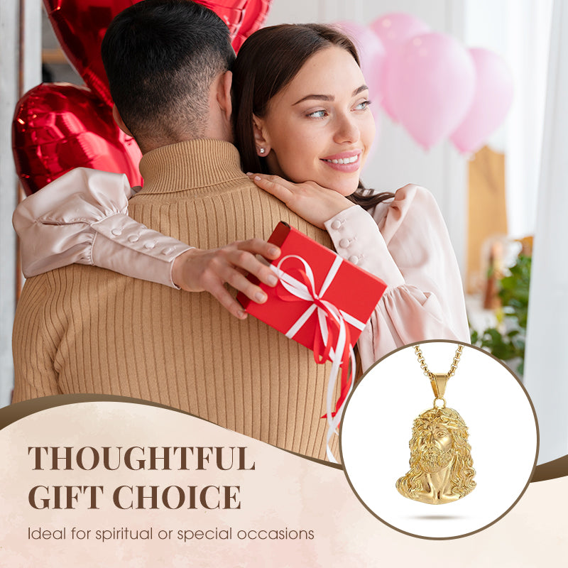 Collier pendentif tête de Jésus