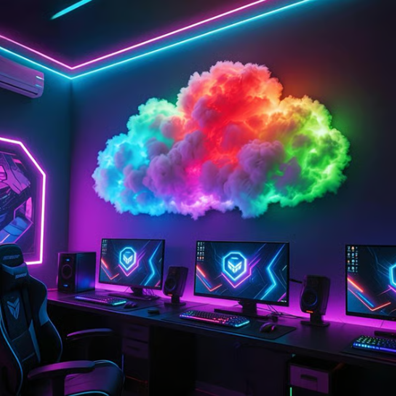 ⏳Spécial à durée limitée⏰Décor lumineux DIY « Nuage d'orage » à LED et alimentation USB🌈☁️