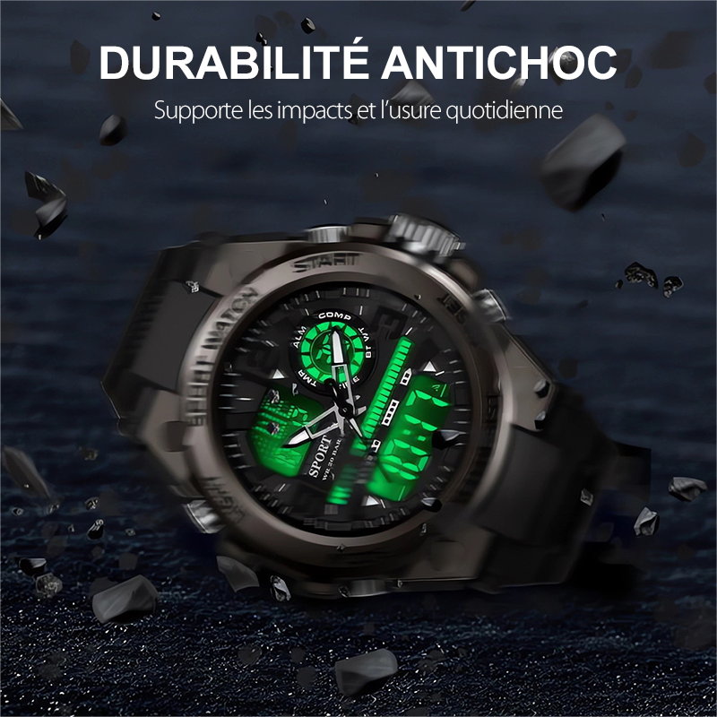 ⌛ Plus que 3 jours – 50 % sur tout ! ⏰Montre de sport étanche pour homme avec affichage lumineux