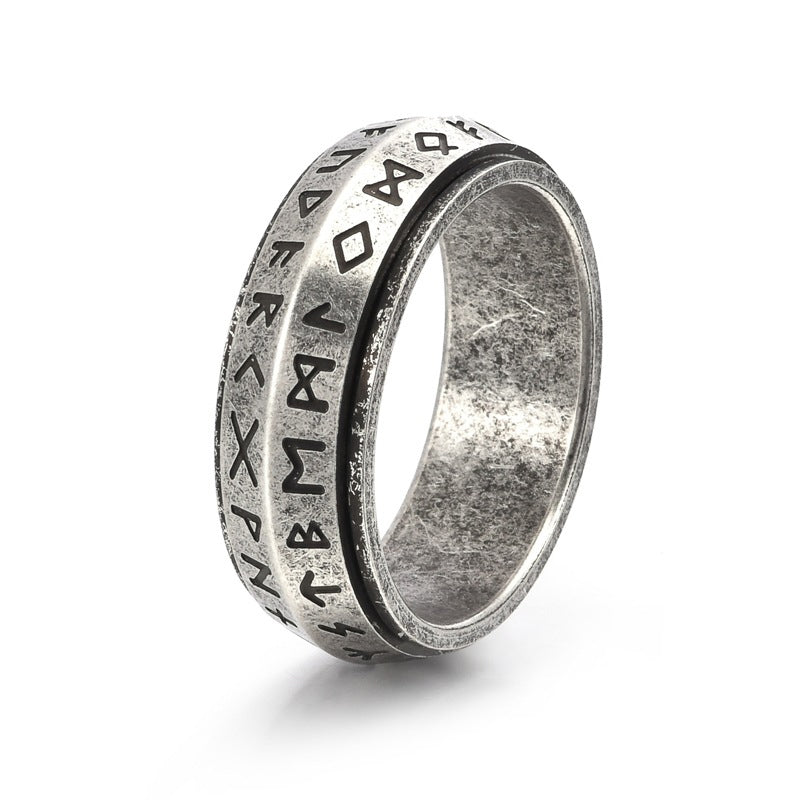 ✨🎅Offres de Noël – Pour une durée limitée !⏰Bague tournante Titanium Steel Viking Rune