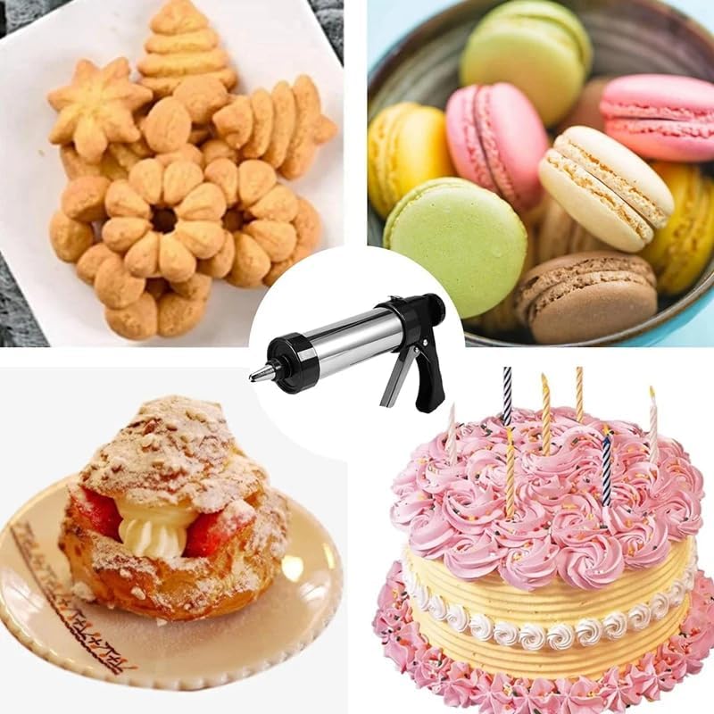 Presse à biscuits en acier inoxydable avec 13 disques et 8 embouts