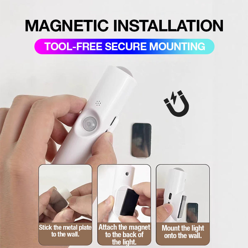 Veilleuse LED intelligente avec détecteur de mouvement, applique murale RGB à intensité variable et couleurs changeantes, éclairage d'ambiance magnétique adhésif rechargeable par USB avec effet dégradé pour chambre à coucher