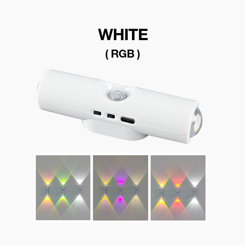 Veilleuse LED intelligente avec détecteur de mouvement, applique murale RGB à intensité variable et couleurs changeantes, éclairage d'ambiance magnétique adhésif rechargeable par USB avec effet dégradé pour chambre à coucher