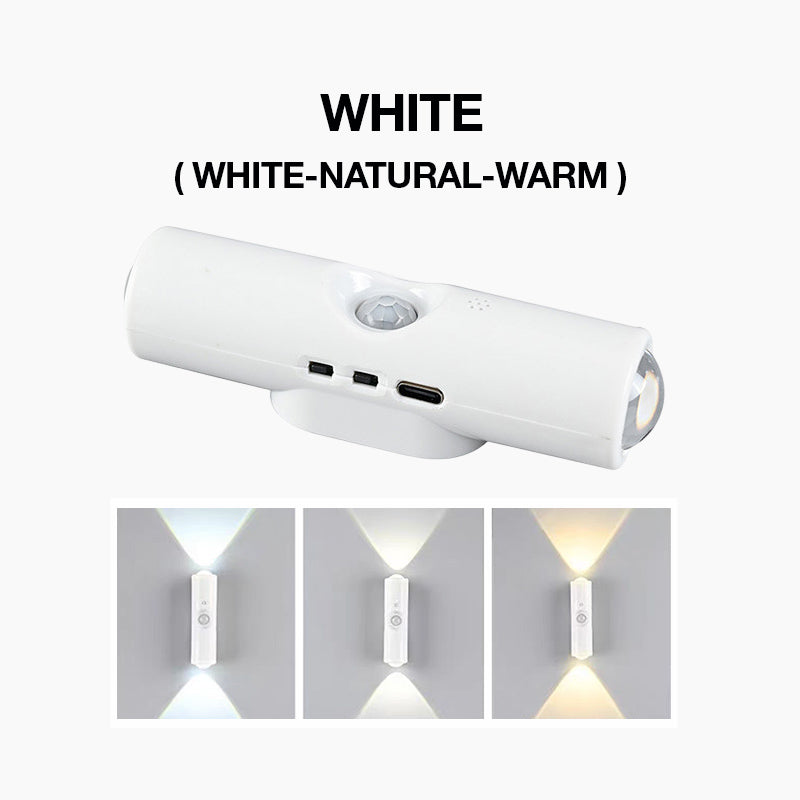 Veilleuse LED intelligente avec détecteur de mouvement, applique murale RGB à intensité variable et couleurs changeantes, éclairage d'ambiance magnétique adhésif rechargeable par USB avec effet dégradé pour chambre à coucher