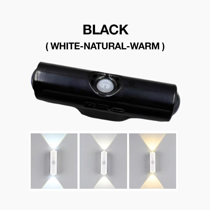 Veilleuse LED intelligente avec détecteur de mouvement, applique murale RGB à intensité variable et couleurs changeantes, éclairage d'ambiance magnétique adhésif rechargeable par USB avec effet dégradé pour chambre à coucher