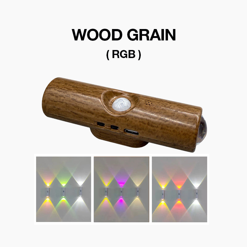 Veilleuse LED intelligente avec détecteur de mouvement, applique murale RGB à intensité variable et couleurs changeantes, éclairage d'ambiance magnétique adhésif rechargeable par USB avec effet dégradé pour chambre à coucher