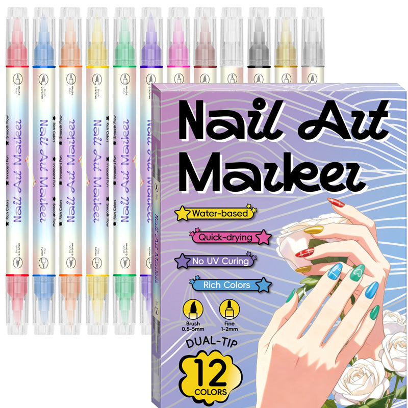 🔥50 % de réduction⏰Coffret de stylos à nail art à double pointe
