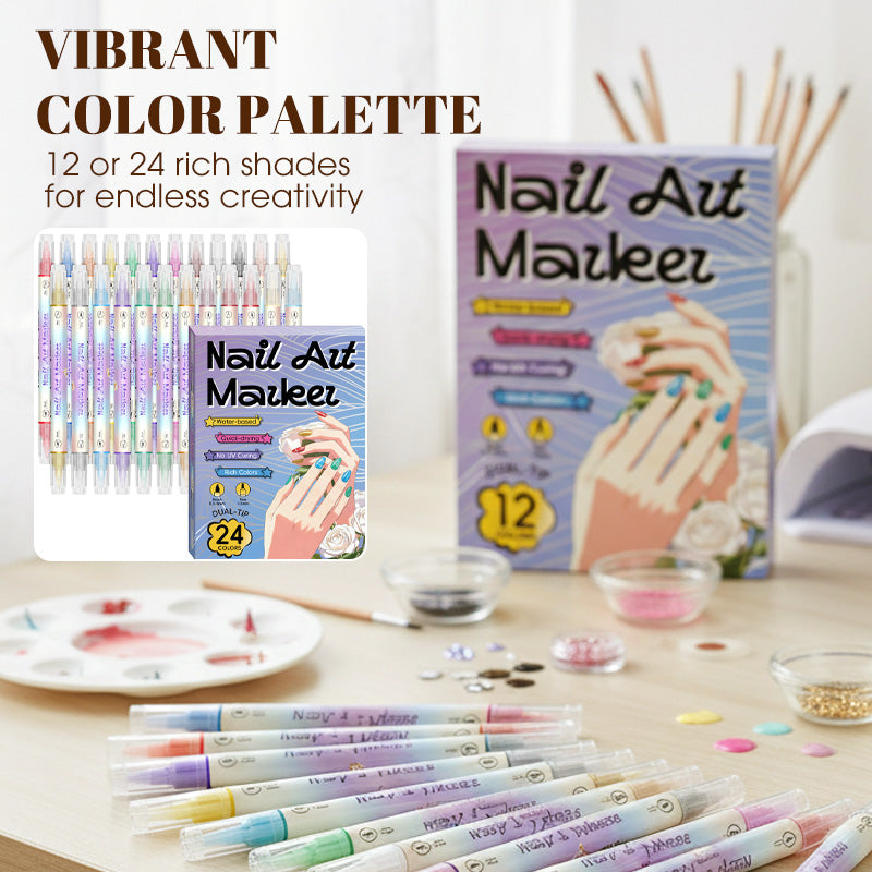 🔥50 % de réduction⏰Coffret de stylos à nail art à double pointe