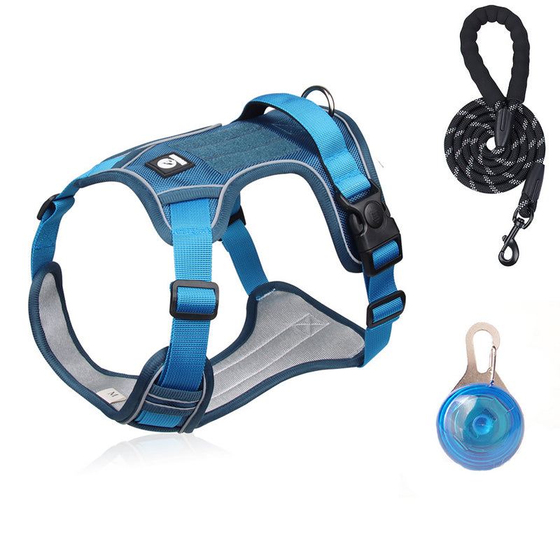 🦮 Harnais anti-traction pour chien avec laisse et collier, équipé de LED