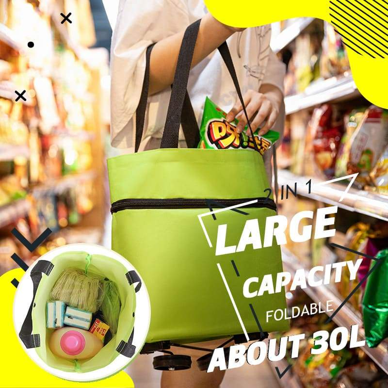 🛒Chariot de courses pliable 2-en-1