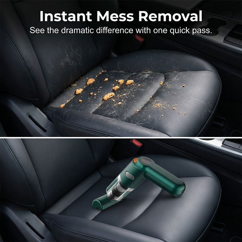 Kit d'aspirateur sans fil haute puissance pour voiture 🚗 Puissance d'aspiration élevée 💨 Aspirateur à main rechargeable ⚡ Kit complet d'accessoires pour le nettoyage de l'habitacle