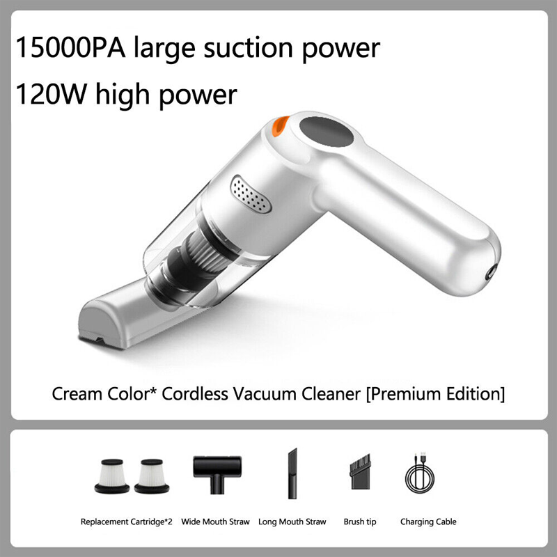 Kit d'aspirateur sans fil haute puissance pour voiture 🚗 Puissance d'aspiration élevée 💨 Aspirateur à main rechargeable ⚡ Kit complet d'accessoires pour le nettoyage de l'habitacle