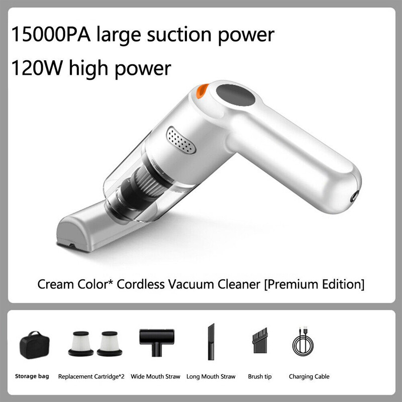Kit d'aspirateur sans fil haute puissance pour voiture 🚗 Puissance d'aspiration élevée 💨 Aspirateur à main rechargeable ⚡ Kit complet d'accessoires pour le nettoyage de l'habitacle