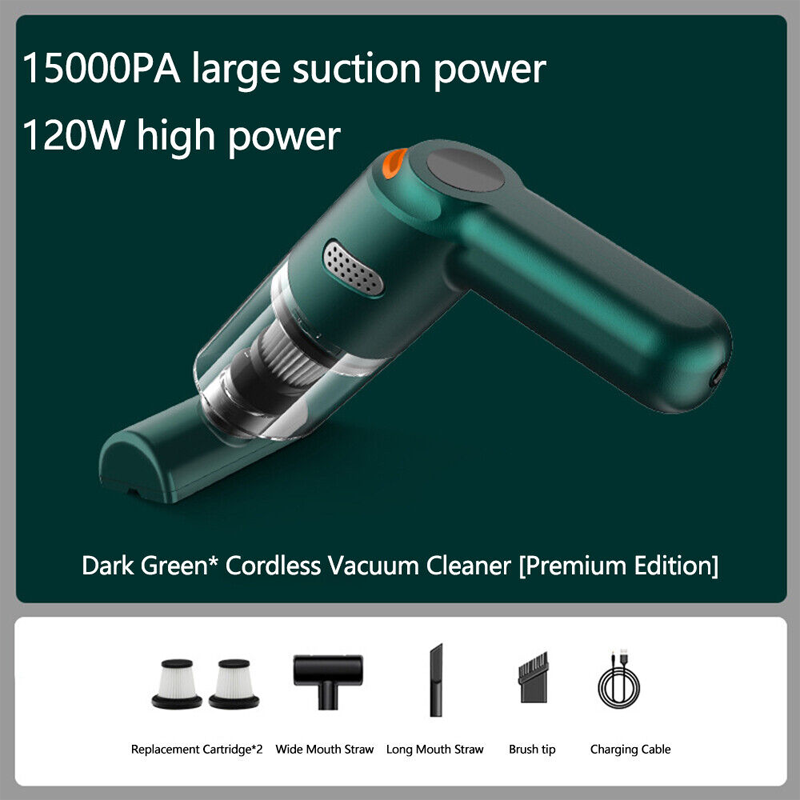 Kit d'aspirateur sans fil haute puissance pour voiture 🚗 Puissance d'aspiration élevée 💨 Aspirateur à main rechargeable ⚡ Kit complet d'accessoires pour le nettoyage de l'habitacle