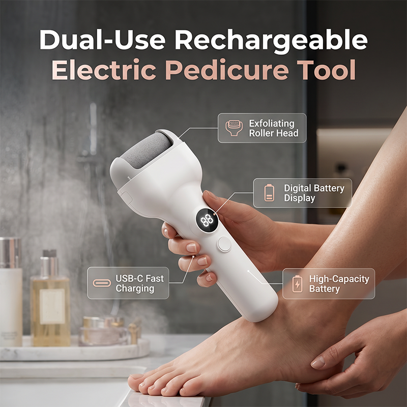 Appareil de pédicure électrique rechargeable avec capteur de pression intelligent