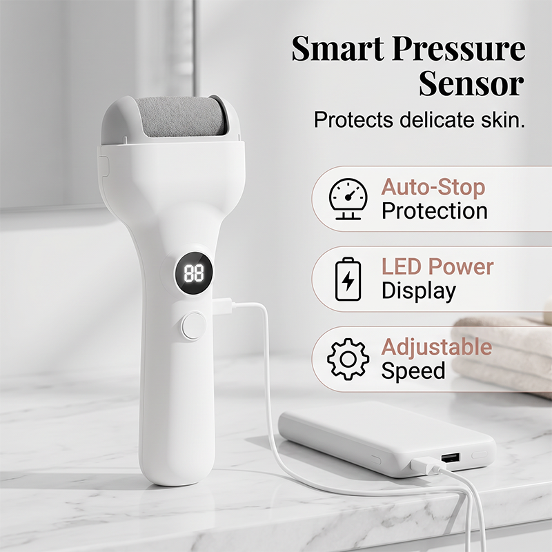 Appareil de pédicure électrique rechargeable avec capteur de pression intelligent
