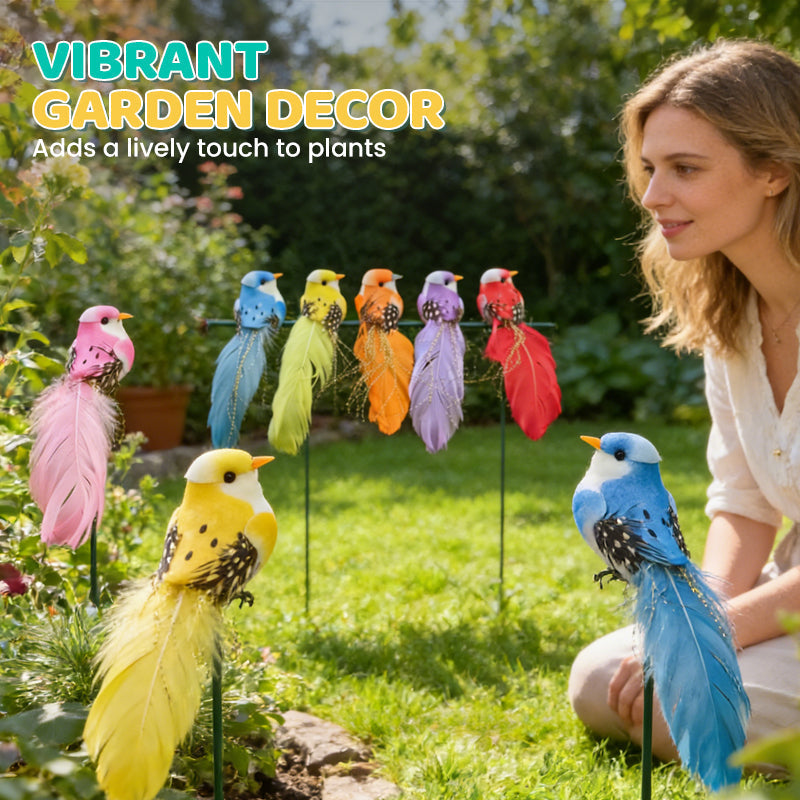 🐦 Oiseaux en plumes artificielles avec pince (12 pièces par paquet)