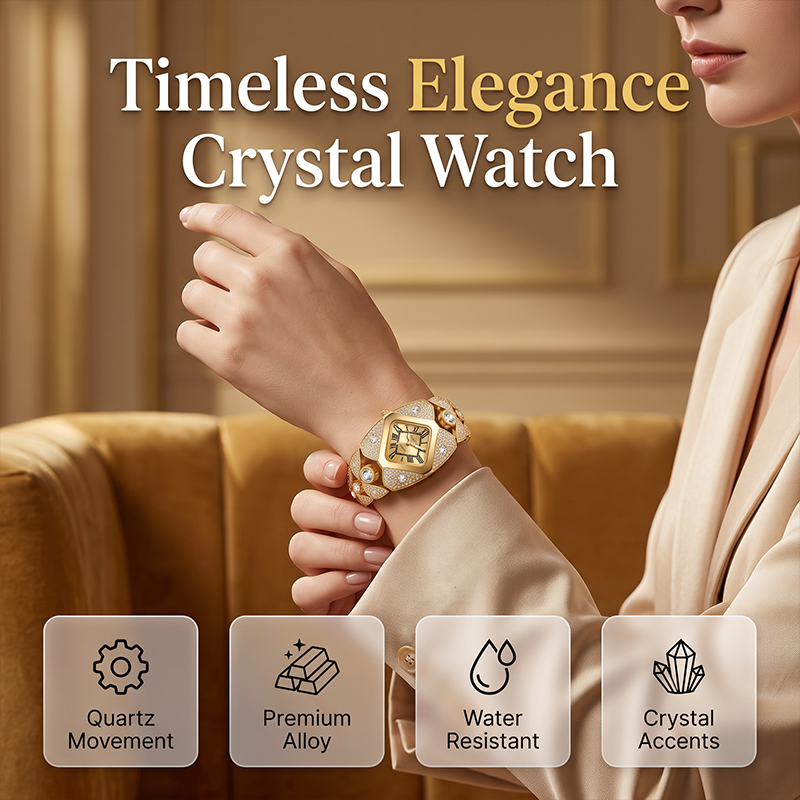 📢⏰50 % de réduction !! 💎Élégante montre pour femme à mouvement à quartz et bracelet