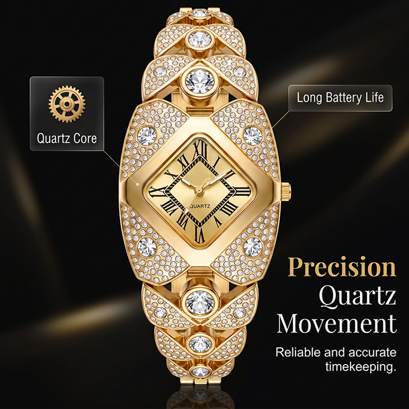 📢⏰50 % de réduction !! 💎Élégante montre pour femme à mouvement à quartz et bracelet