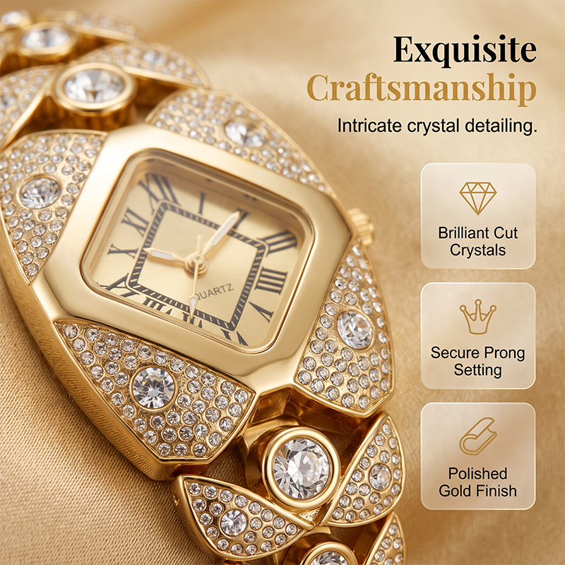 📢⏰50 % de réduction !! 💎Élégante montre pour femme à mouvement à quartz et bracelet
