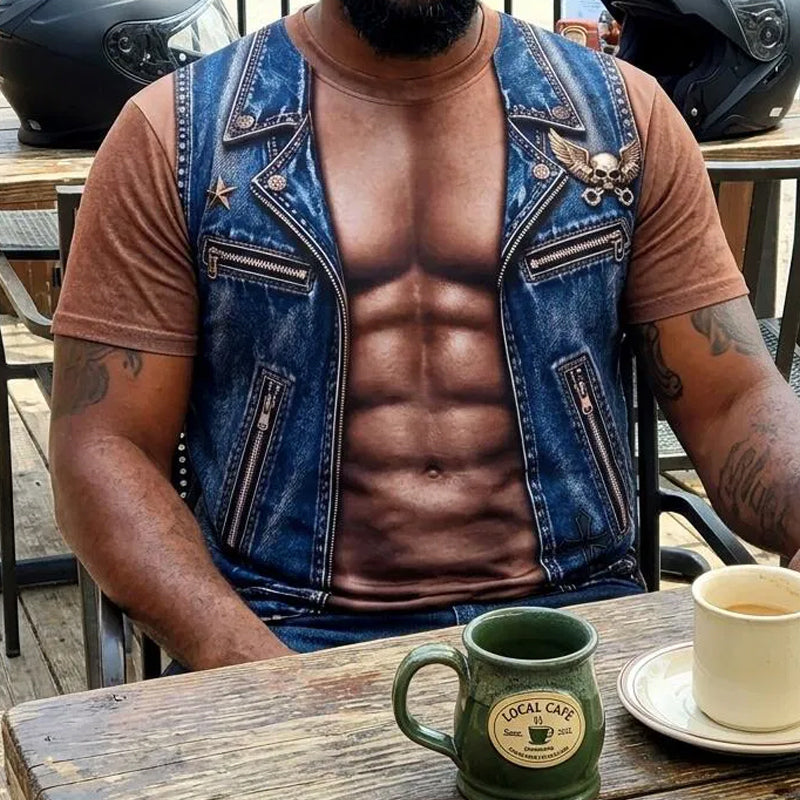 📢📢 50 % de réduction !! ⏰T-shirt humoristique pour homme, avec motif de muscles