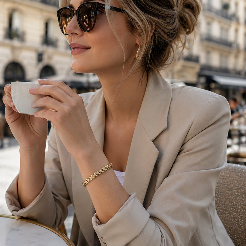 🎉 Soldes 2026 — Plus de 13 000 exemplaires vendus ! 💞 Bracelet élégant à chaîne dorée pour femme