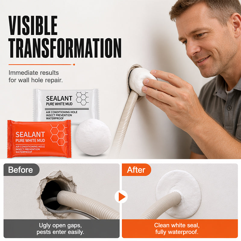 🎉 Soldes 2026 — Plus de 22 000 exemplaires vendus ! 💞 Pâte d'étanchéité imperméable pour colmater les trous muraux des tuyaux de climatisation