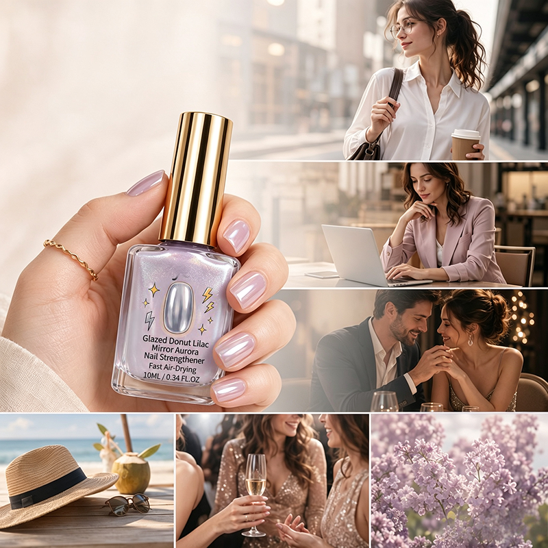 🎉 Soldes 2026 — Plus de 24 700 exemplaires vendus !💅 Renforçateur d'ongles « Lilac Glossy Mirror »