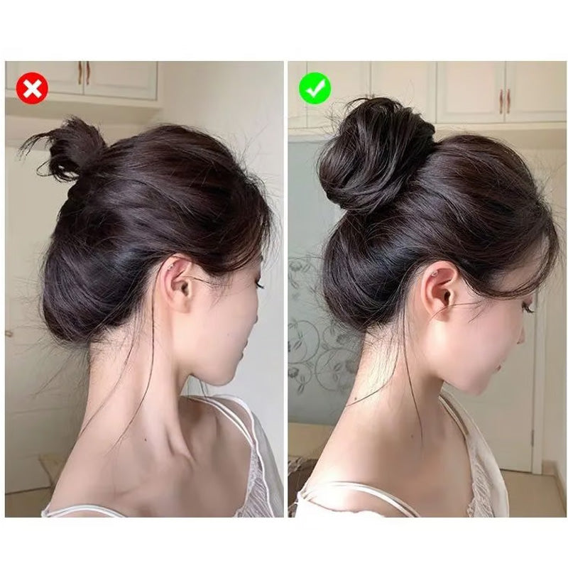💁‍♀️Quick‑Fit Voluminous Hair Wrap | Realistic Synthetic Bun Piece for Daily & Special Occasion