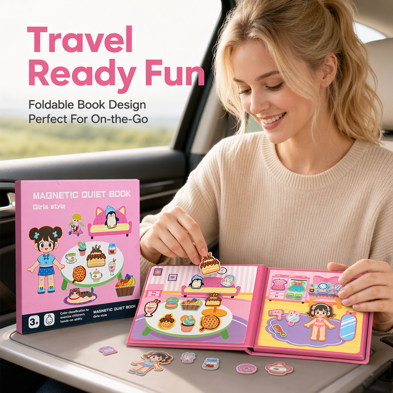 Livre magnétique silencieux pour enfants avec puzzle pliable : jouet éducatif pour les tout-petits, garçons et filles