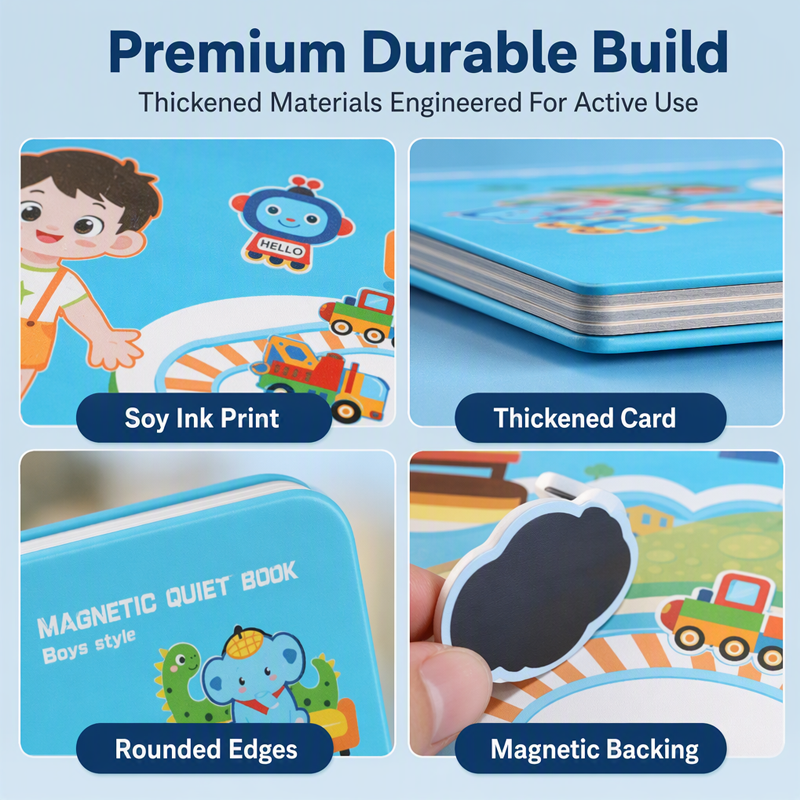 Livre magnétique silencieux pour enfants avec puzzle pliable : jouet éducatif pour les tout-petits, garçons et filles