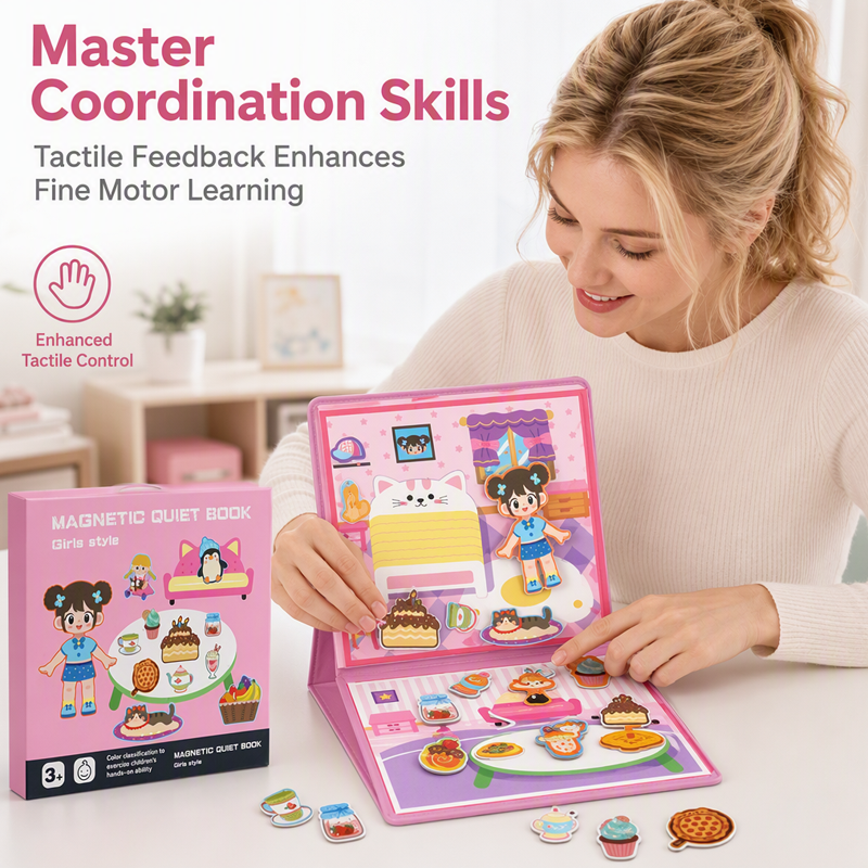 Livre magnétique silencieux pour enfants avec puzzle pliable : jouet éducatif pour les tout-petits, garçons et filles