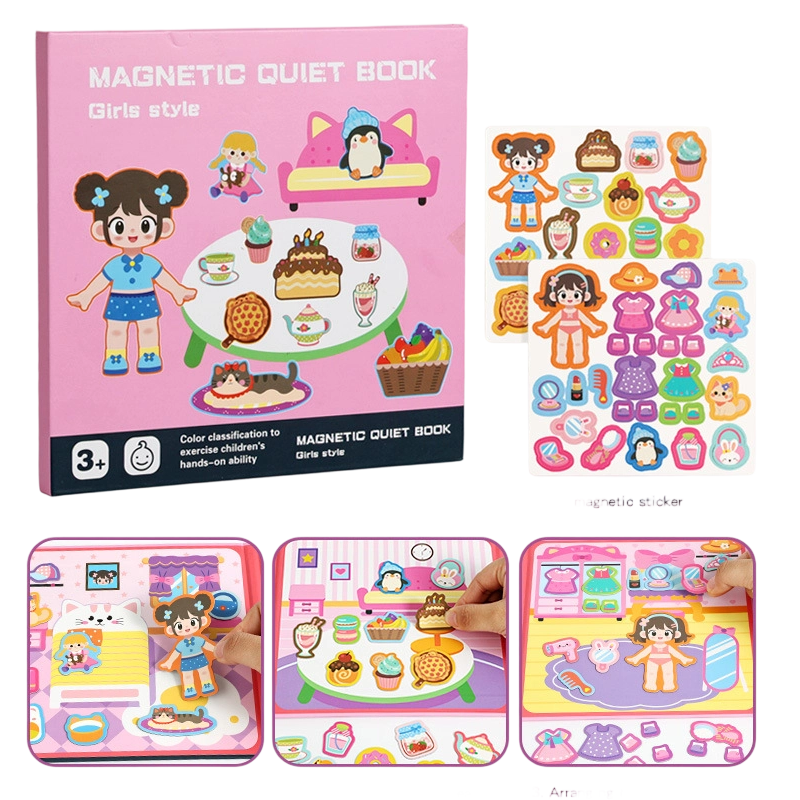 Livre magnétique silencieux pour enfants avec puzzle pliable : jouet éducatif pour les tout-petits, garçons et filles