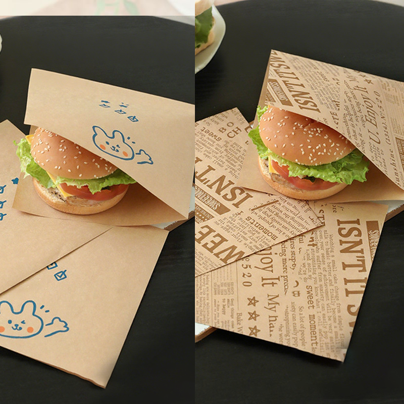 50 % de réduction pour une durée limitée ! Sacs en papier anti-graisse pour sandwichs : mignons, pratiques et conformes aux normes de sécurité alimentaire.