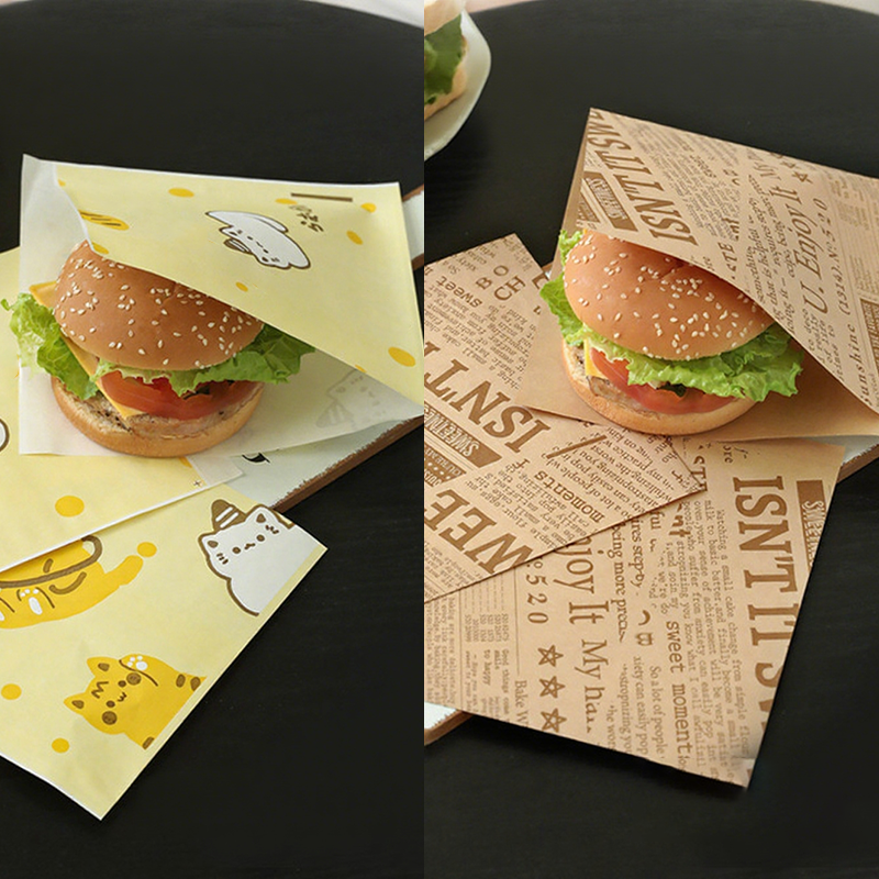50 % de réduction pour une durée limitée ! Sacs en papier anti-graisse pour sandwichs : mignons, pratiques et conformes aux normes de sécurité alimentaire.
