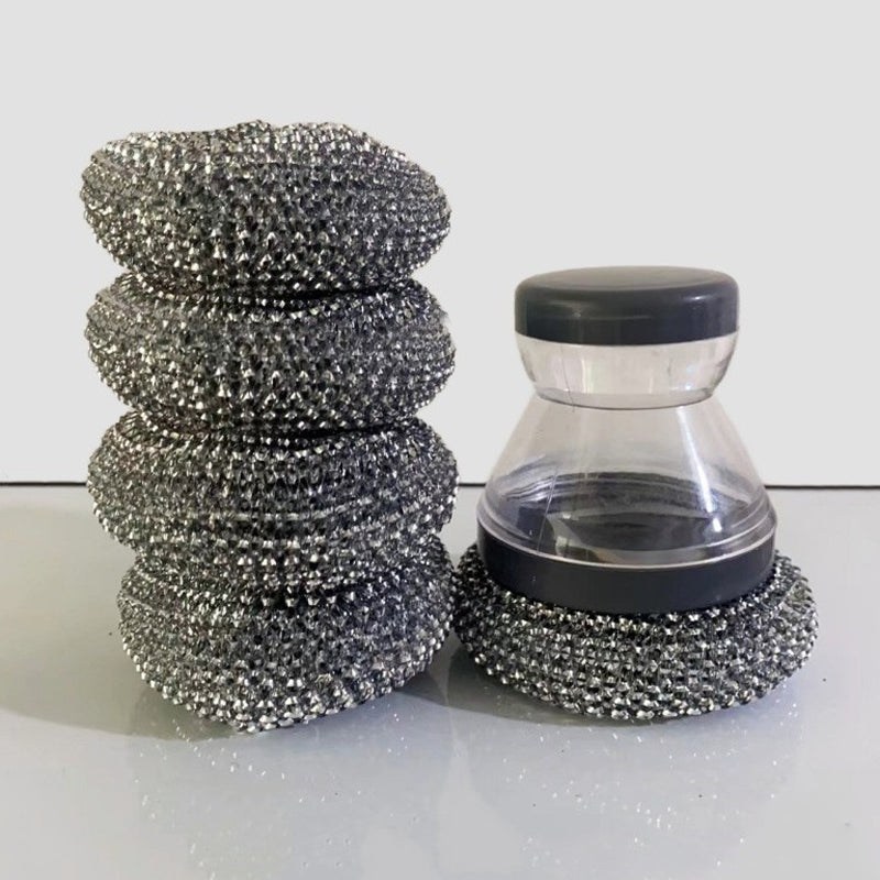 Brosse à récurer avec distributeur de liquide vaisselle et tête amovible en PET