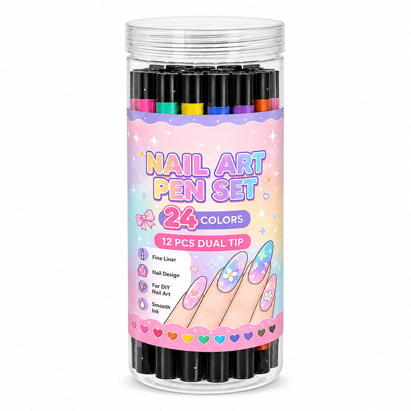 💅 Stylos de nail art double face, 24 couleurs, pour une manucure à faire soi-même