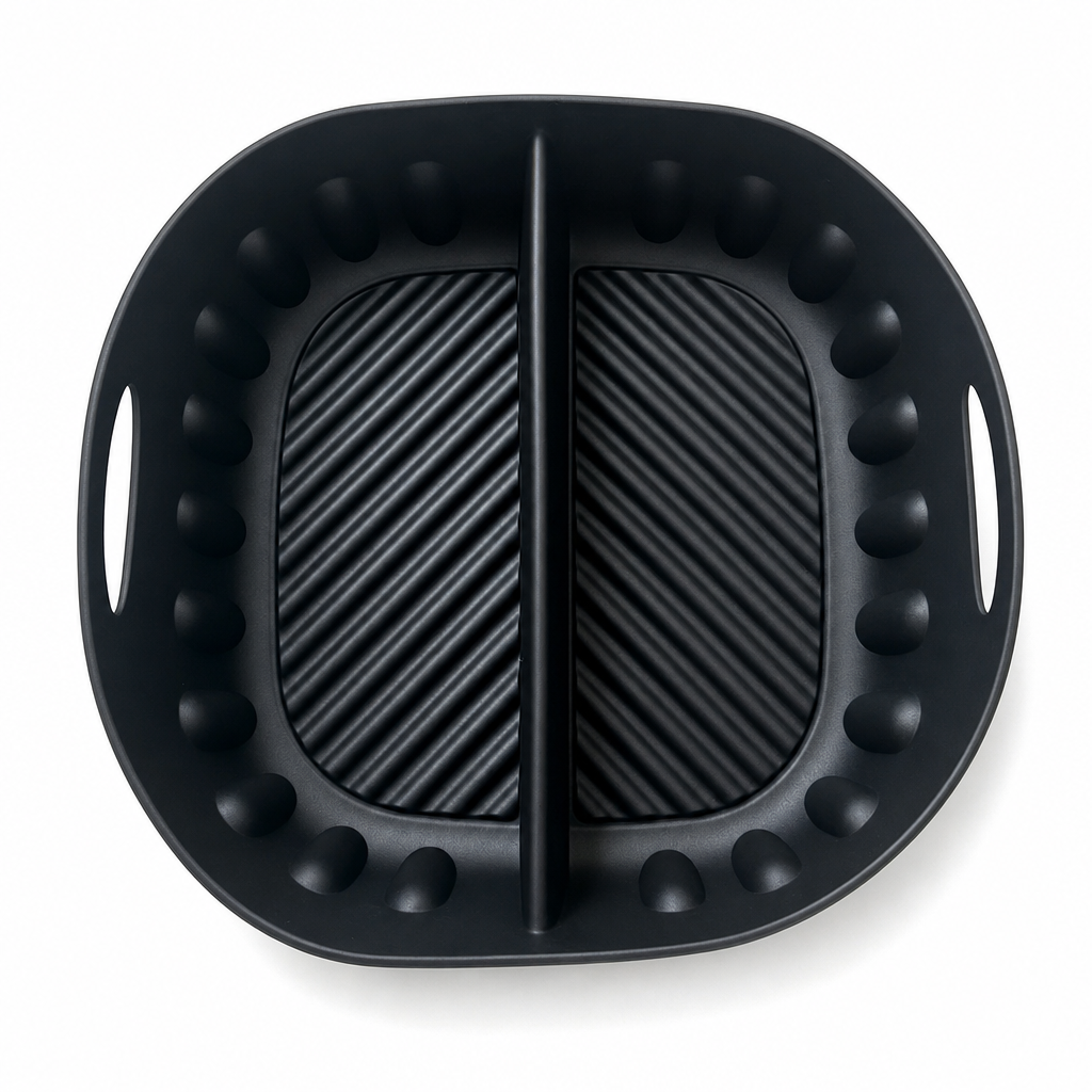 Doublure en silicone réutilisable avec compartiments pour friteuse à air chaud