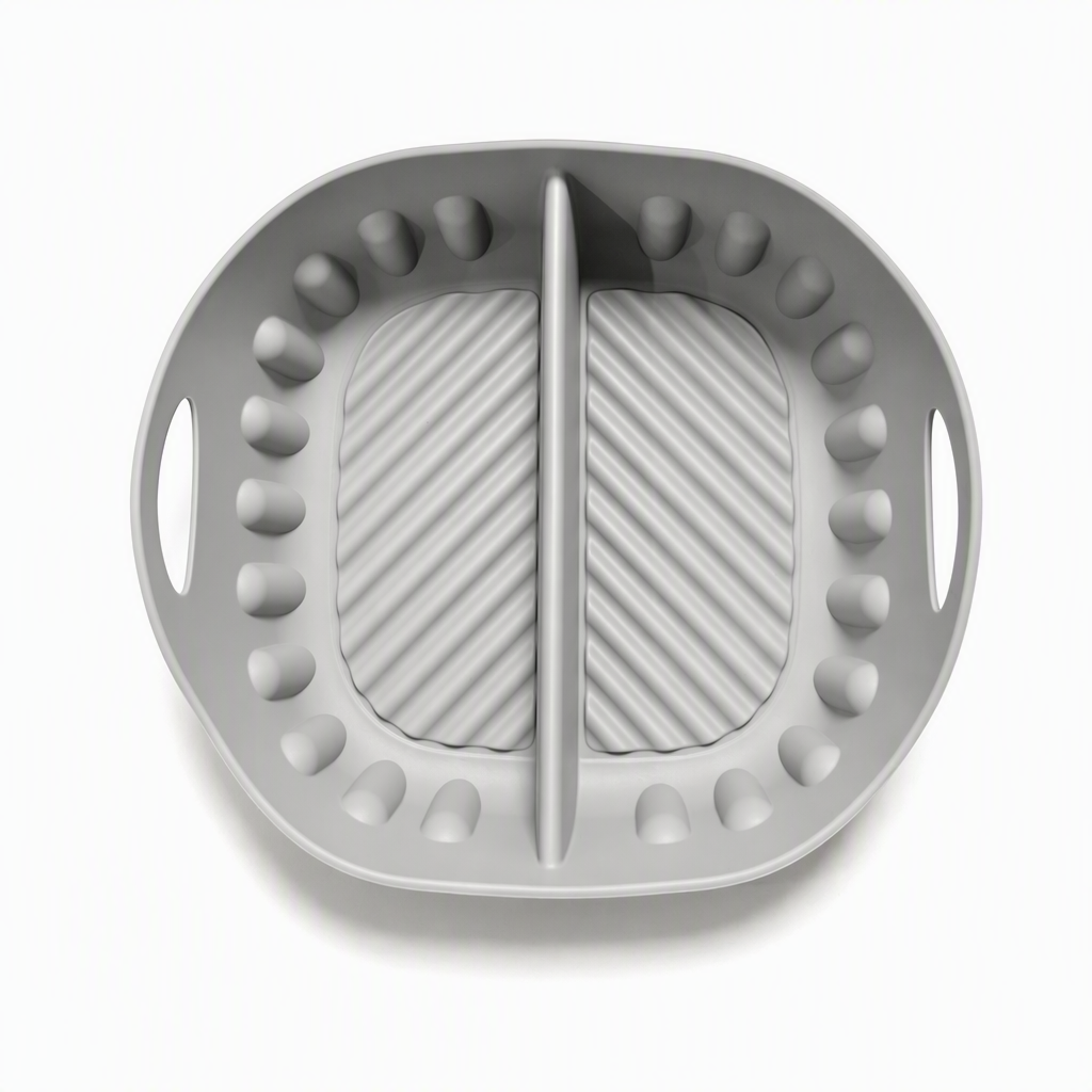 Doublure en silicone réutilisable avec compartiments pour friteuse à air chaud