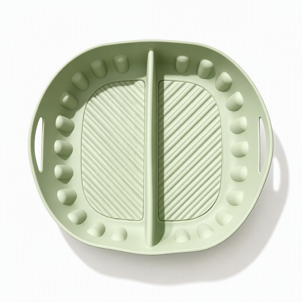 Doublure en silicone réutilisable avec compartiments pour friteuse à air chaud